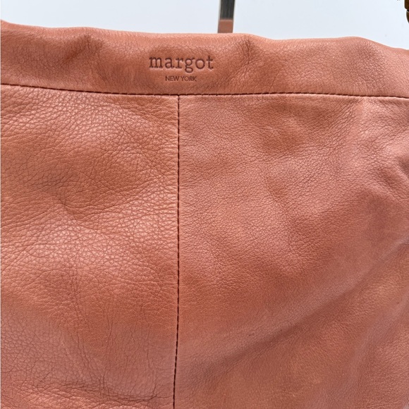 Margot New York Genuine Leather Slouchy Hobo Crossbody Brown Boho Shoulder Bag - Picture 4 of 10